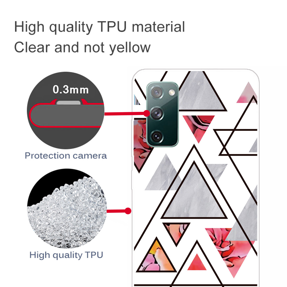 Triangle Marble Pattern Soft TPU Shockproof Phone Back Cover Case for Samsung Galaxy S20 FE/S20 FE 5G/S20 Lite/S20 FE 2022 - Style C Triangle Marble Pattern Soft TPU Shockproof Phone Back Cover Case for Samsung Galaxy S20 FE/S20 FE 5G/S20 Lite/S20 FE 2022 - Style C